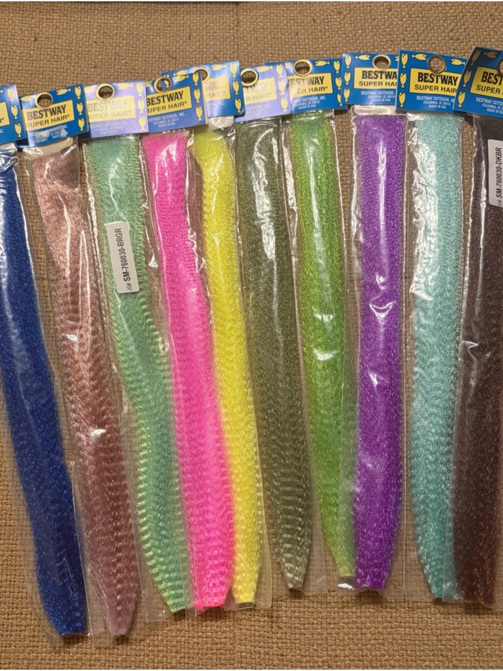 (10) BESTWAY - ¨Super Hair¨ -  Fly Tying Material - Assorted Colors - NWOT